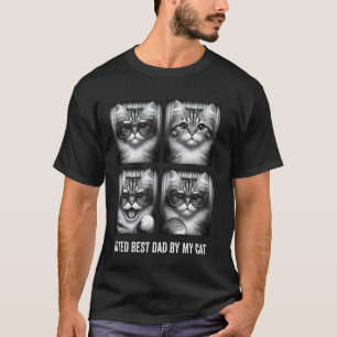 T-shirt Élu Meilleur Papa Par Mon Chat Fête Des Pères Amou
