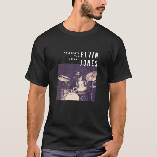 T-shirt Elvin Jones Great Jazz Drummer Musicien (Devant)