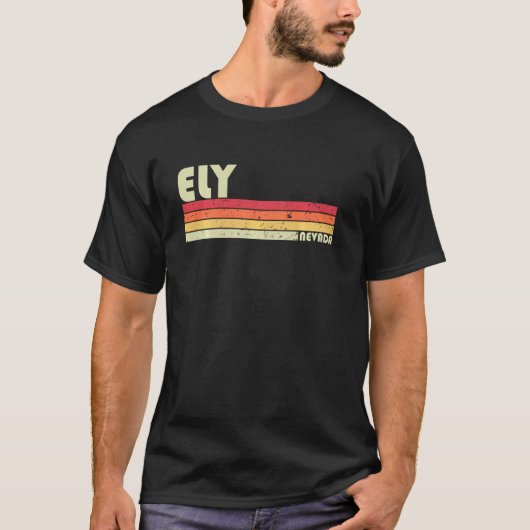 T-shirt Ely Nv Nevada Funny City Accueil Racines Retro les (Devant)