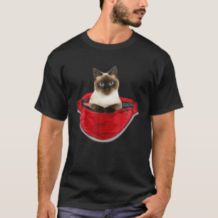 T-shirt Emballage de taille de chat siamois amusant Poche 