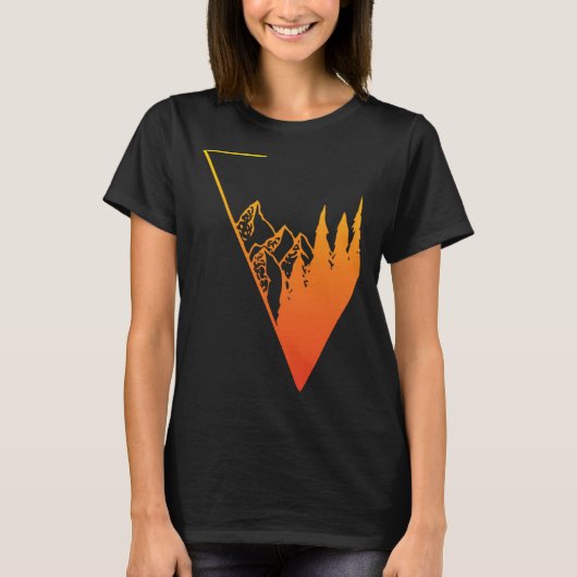 T-shirt Emblem mountain panorama and forest easy going fa (Devant)