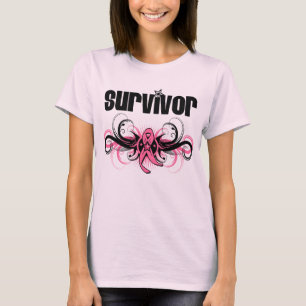 T-shirt Emblème à ailes par grunge de survivant de cance