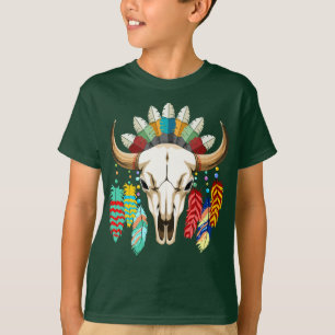 T-shirt Emblème amérindien de crâne de bison