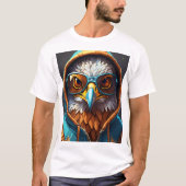 T-shirt emblème d'aigle en cristal dynamique sur un t-shir (Devant)