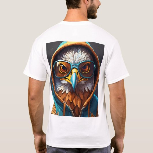 T-shirt emblème d'aigle en cristal dynamique sur un t-shir (Dos)