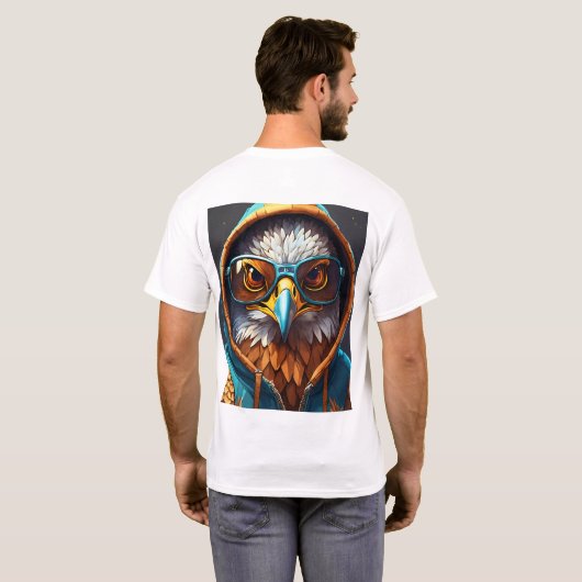 T-shirt emblème d'aigle en cristal dynamique sur un t-shir (Dos entier)