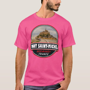 T-shirt Emblème d'Art de Voyage du Mont Saint-Michel Franc