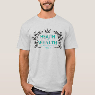 T-Shirt emblème de couronne LA SANTÉ EST LA RICHES