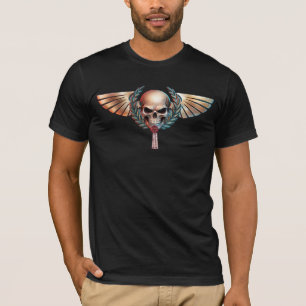 T-shirt Emblème de crâne ailé d'honneur