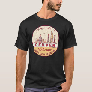 T-shirt Emblème de Denver Colorado City Skyline