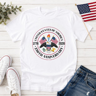 T-shirt Emblème de l'aigle patriotique pour le 250e annive