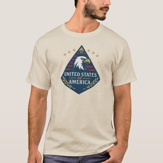 T-shirt Emblème de l'aigle pyramide des États-Unis d'Améri (Devant)