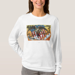 T-shirt Emblème d'Eagle tenant des feux d'artifice,