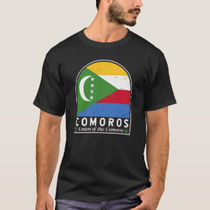 T-shirt Emblème Drapeau Comores Vintage