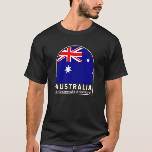 T-shirt Emblème du drapeau australien Vintage (Devant)