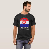 T-shirt Emblème du drapeau croate Vintage (Devant entier)
