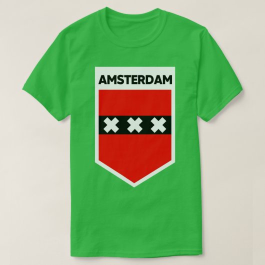 T-shirt Emblème du drapeau d'Amsterdam (Design devant)