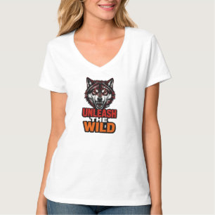 T-shirt Emblème du loup rouge sauvage déchaîné
