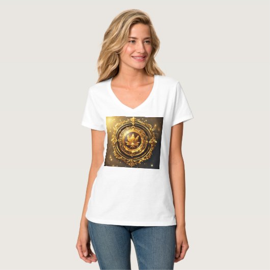 T-shirt Emblème Majestic Golden Laurel (Devant entier)
