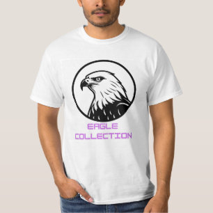 T-shirt Emblème majestueux de tête d'aigle noir et blanc
