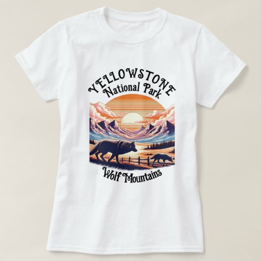 T-shirt Emblème majestueux du parc national de Yellowstone (Design devant)