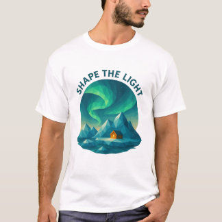 T-Shirt Emblème Montagne Aurore Façonner La Lumièr