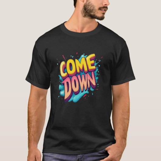 T-shirt Emblème Multicolore Come Down (Devant)