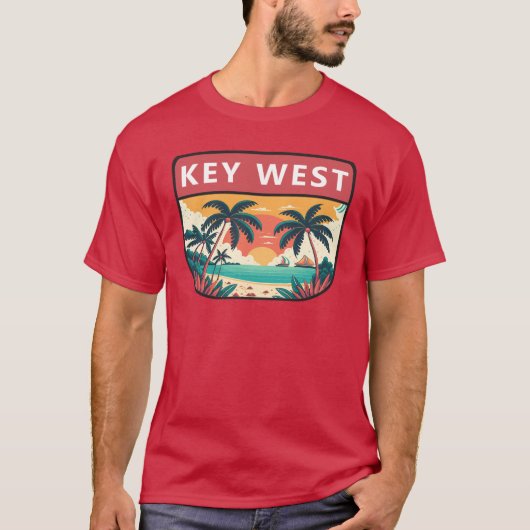 T-shirt Emblème rétro Key West Florida (Devant)