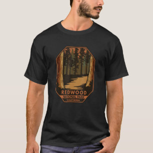 T-shirt Emblème Rétro Minimal du Parc National de Redwood 
