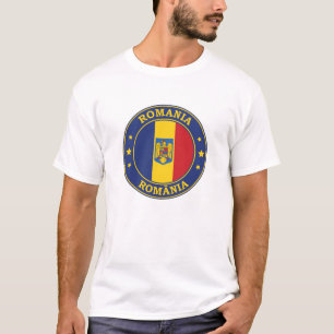 T-shirt Emblème rond du drapeau roumain