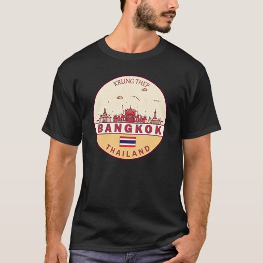T-shirt Emblème Skyline de Bangkok Thaïlande (Devant)