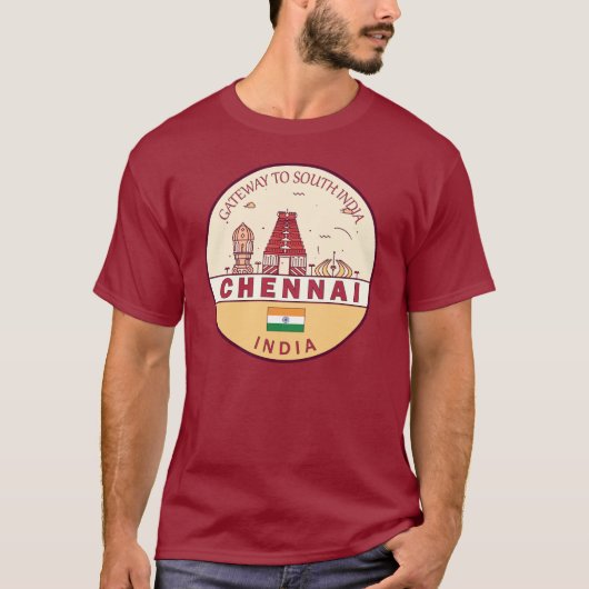 T-shirt Emblème Skyline de Chennai India City (Devant)