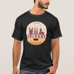 T-shirt Emblème Skyline de Cologne Allemagne<br><div class="desc">Design d'art minimaliste et coloré de Cologne avec monuments et monuments de la ville en Allemagne.</div>
