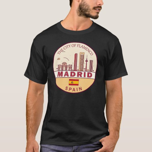 T-shirt Emblème Skyline de Madrid Espagne (Devant)