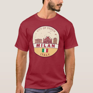 T-shirt Emblème Skyline de Milan Italie