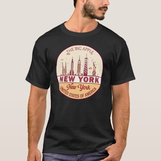 T-shirt Emblème Skyline de New York (Devant)