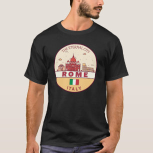 T-shirt Emblème Skyline de Rome Italie