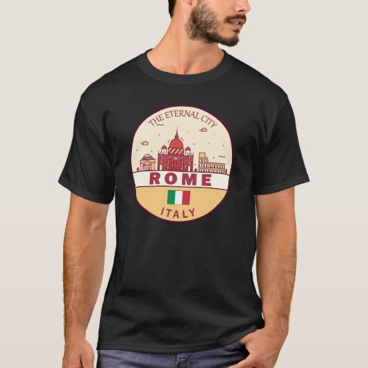T-shirt Emblème Skyline de Rome Italie (Devant)