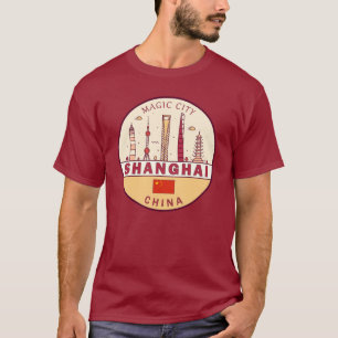 T-shirt Emblème Skyline de Shanghai Chine