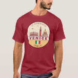 T-shirt Emblème Skyline de Venise Italie<br><div class="desc">Design minimaliste et coloré de Venise avec monuments et monuments de la ville en Italie.</div>
