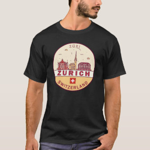 T-shirt Emblème Skyline de Zurich Suisse