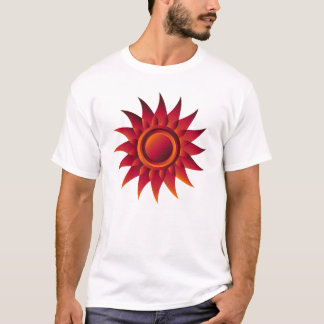 T-shirt Emblème Soleil Fougueux – Rouge, Orange & Jaune Ra