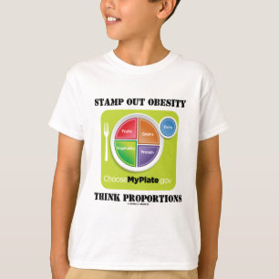 T-shirt Emboutissez l'obésité pensent des proportions