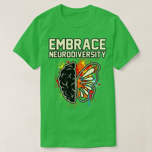 T-shirt Embrace Neurodiversity ADHD Awareness Orange Ribbo (Design devant)