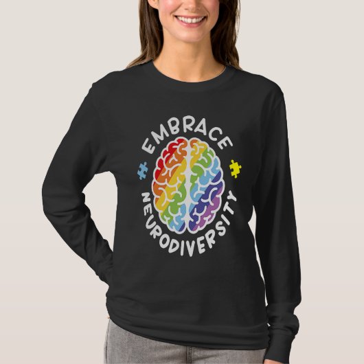 T-shirt Embrace Neurodiversity Brain Autism Awareness Puzz (Devant)