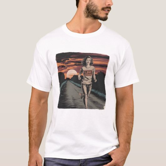 T-shirt Embracer la route : Les femmes adorent courir (Devant)
