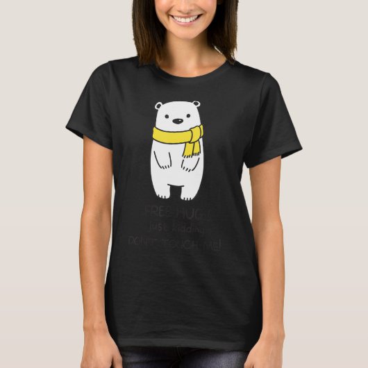 T-shirt Embrassage gratuit Ne me touchez pas mignon animal (Devant)