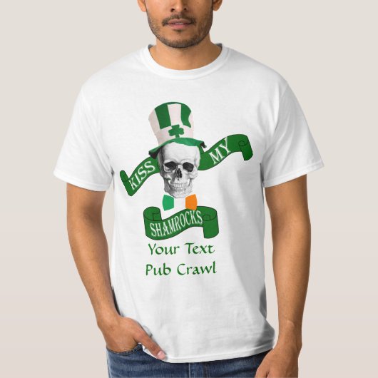 T-shirt Embrasse ma Saint Patrick shamrock (Devant)