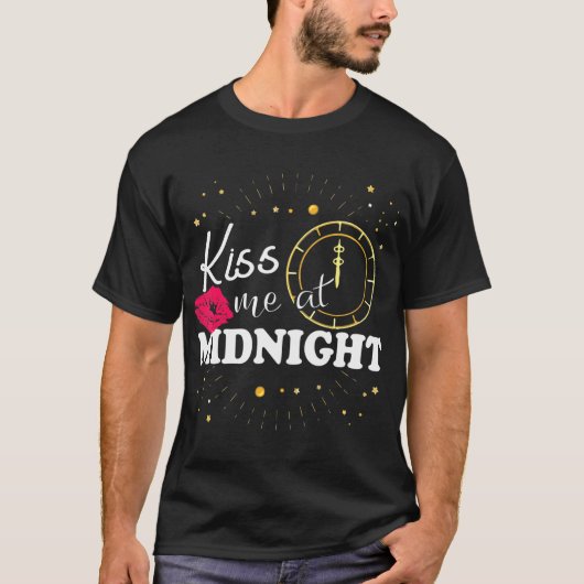 T-shirt Embrasse-Moi À Minuit Nouvel An Soirée (Devant)