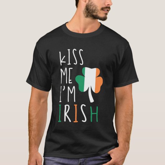 T-shirt Embrasse-moi Je suis irlandais (Devant)
